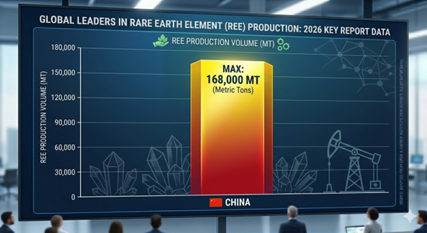 China maintains a dominant position in the global Rare Earth Element (REE) production.
