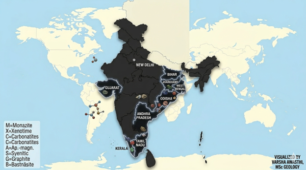 Distribution of REE in India
